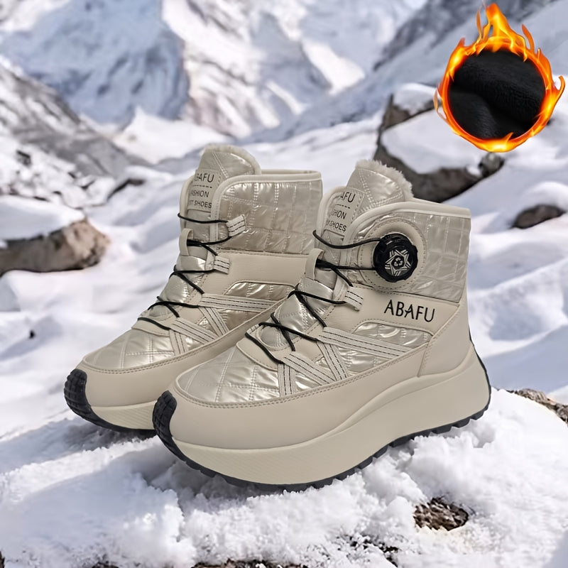 Bottes d'Hiver Femme, Similicuir, Semelle Plateforme, vue 19