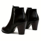 Bottines Femme Similicuir, Talon Bloc Moyen, vue 3