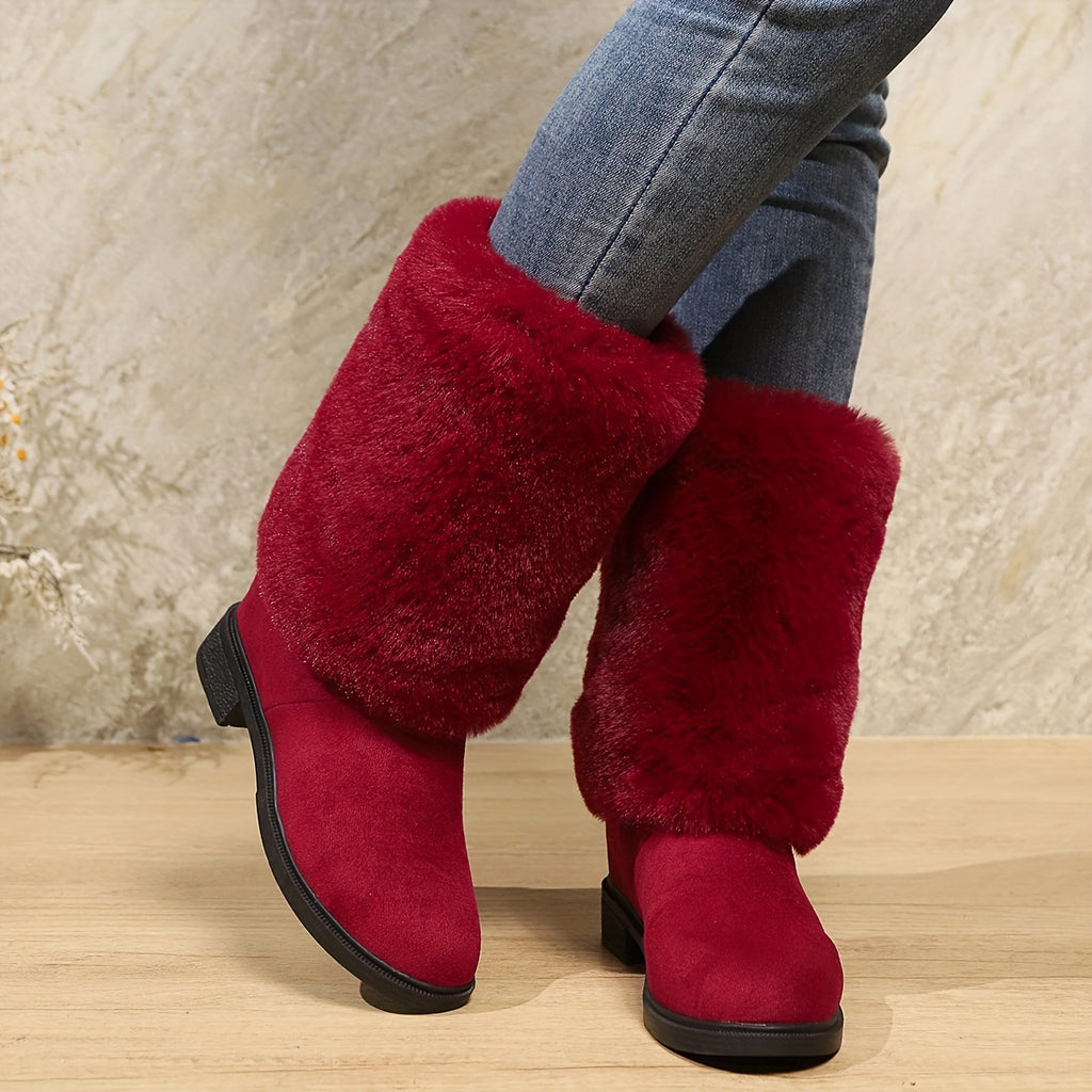 Bottes Femme Peluche, Revers Fausse Fourrure, vue 6