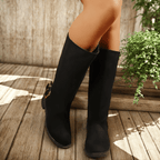 Bottes Hautes Femme Mollet Large, Aspect Daim, Fourrées, vue 4
