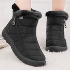 Bottes d'Hiver Femme Matelassées, Fermeture Zip – coloris noir