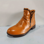 Bottines Femme Double Zip, Talon Bas – coloris jaune