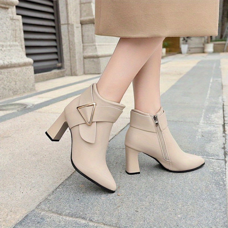 Bottines Femme Similicuir, Bride Triangle, vue 2