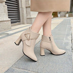 Bottines Femme Similicuir, Bride Triangle, vue 2