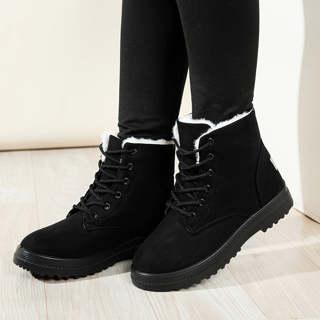 Bottines Femme à Lacets, Revers Fourré, vue 2