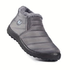 Bottes Hiver Femme à Enfiler, Col Fausse Fourrure – coloris gris