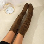Bottes Cuissardes Femme Aspect Daim, Tige Froncée, 3 Coloris, vue 8