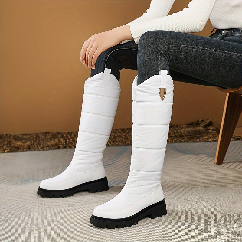 Bottes Hautes Femme Matelassées, Fermeture Zip, vue 2