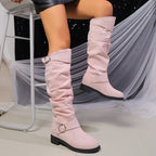 Bottes Hautes Femme, Boucle Décorative – coloris rose