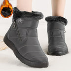Bottes Femme Zippées, Col Fausse Fourrure, 5 Coloris – coloris gris