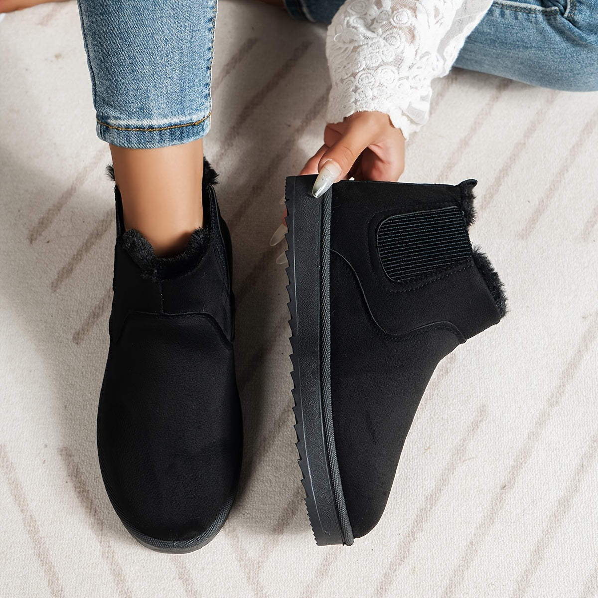 Bottines Chelsea Femme Plateforme, Chameau ou Gris, vue 3