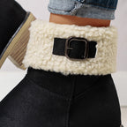 Bottes Fourrées Femme Courtes, Col Sherpa, Aspect Daim, vue 6