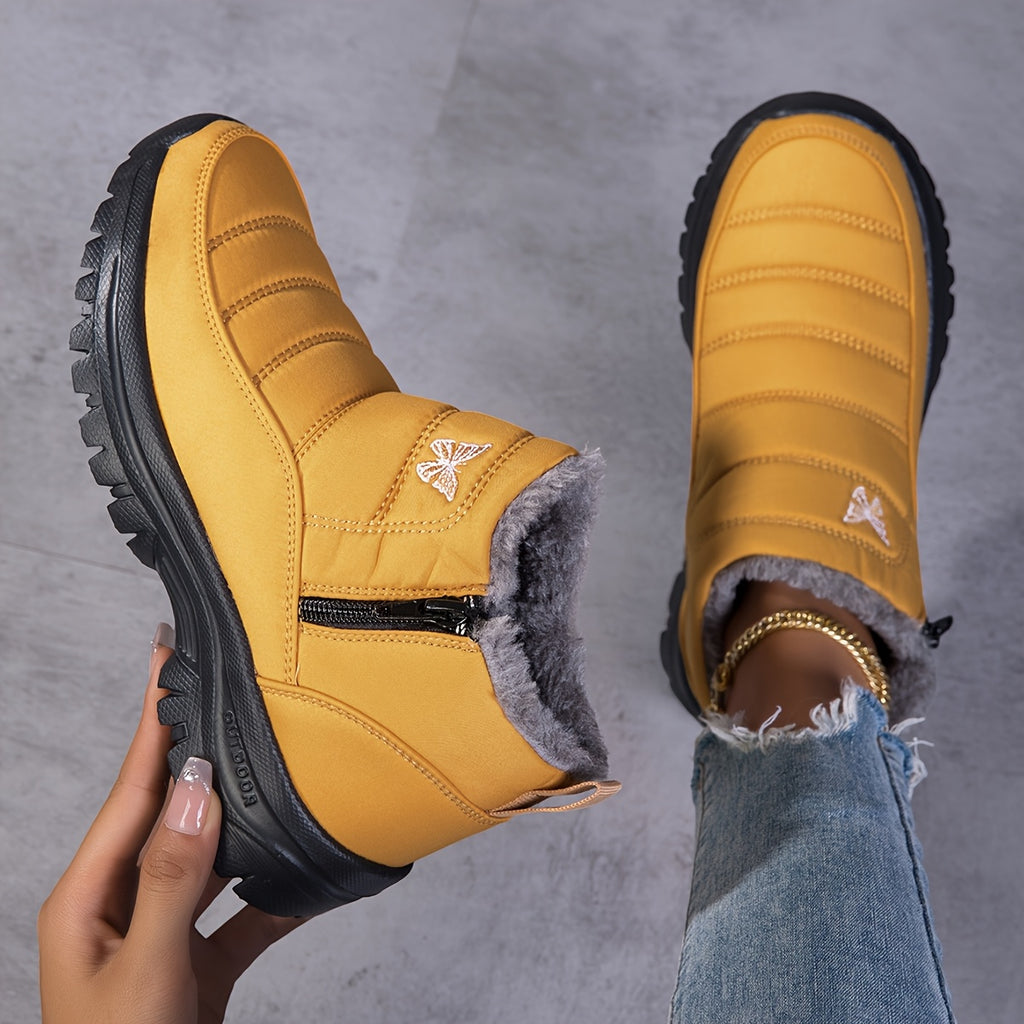 Bottes de Neige Femme, Fermeture Zip – coloris jaune