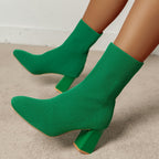Bottes Chaussettes Femme en Tricot, Talon Bloc, vue 13