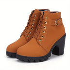 Bottines Femme Lacets et Zip, Talon Haut, vue 7