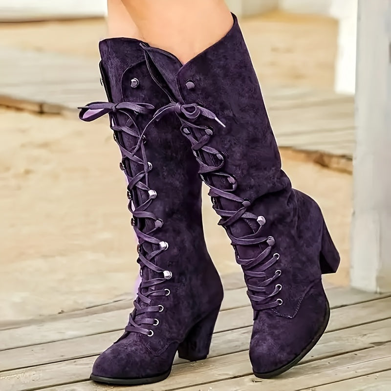 Bottes Femme Hautes à Lacets, Flanelle, vue 2