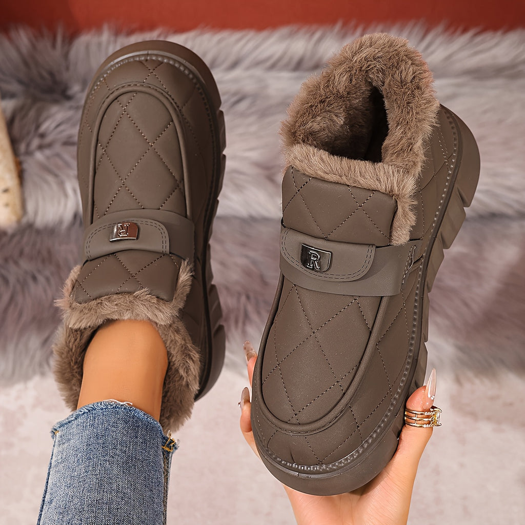 Bottes de Neige Femme Courtes Matelassées, Col Fourrure, vue 17