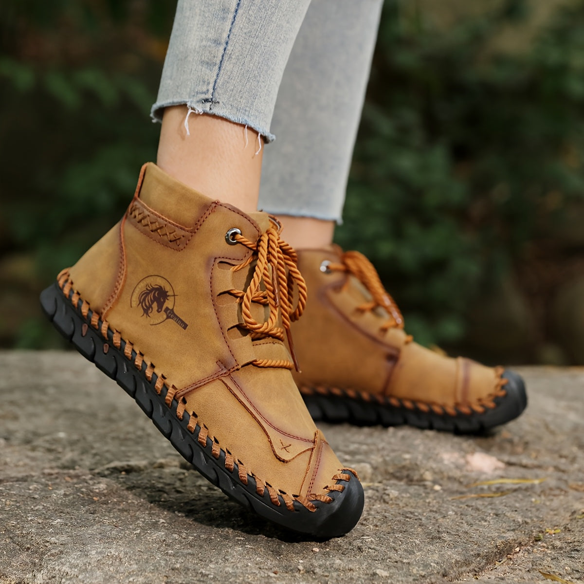 Bottines Femme Grande Taille à Lacets, Coutures Vintage, vue 2