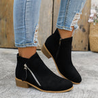 Bottines Femme Talon Plateforme, Bout Pointu – coloris noir
