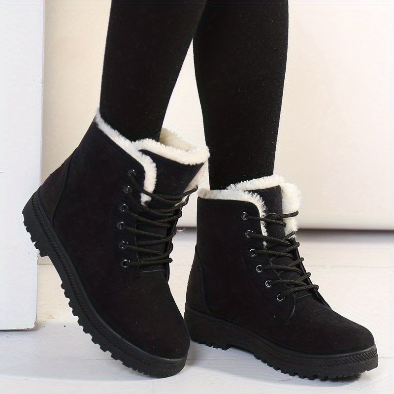 Bottes Femme à Lacets, Grandes Tailles jusqu'au 44 – coloris noir