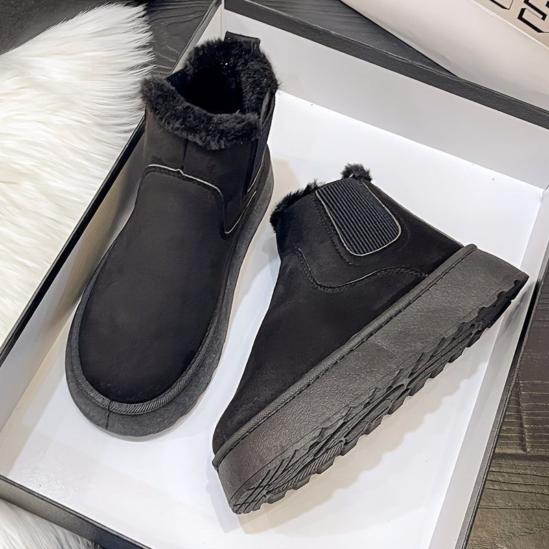 Bottines Femme Chelsea, Plateforme, Revers Fourré, vue 4