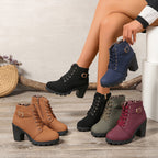 Bottines Femme Lacets et Zip, Talon Haut