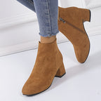 Bottines Femme Marron Foncé, Fermeture Zip Latérale, vue 7