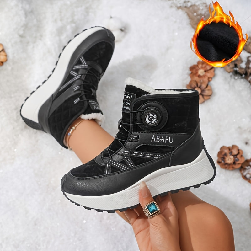 Bottes d'Hiver Femme, Similicuir, Semelle Plateforme, vue 22