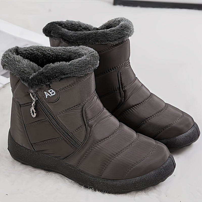 Bottes Femme Zippées, Col Fausse Fourrure, 5 Coloris, vue 6