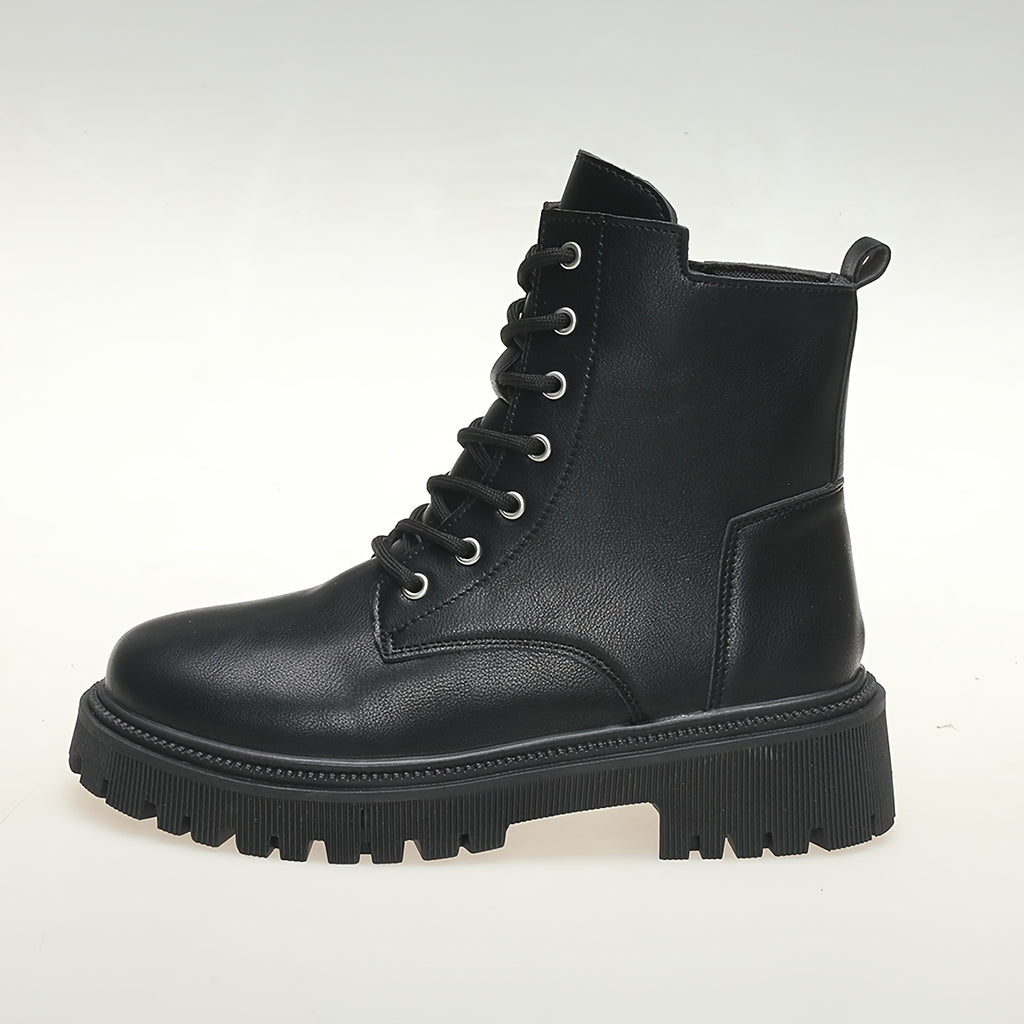 Bottines Femme Similicuir Noires à Lacets, vue 8