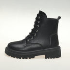 Bottines Femme Similicuir Noires à Lacets, vue 8