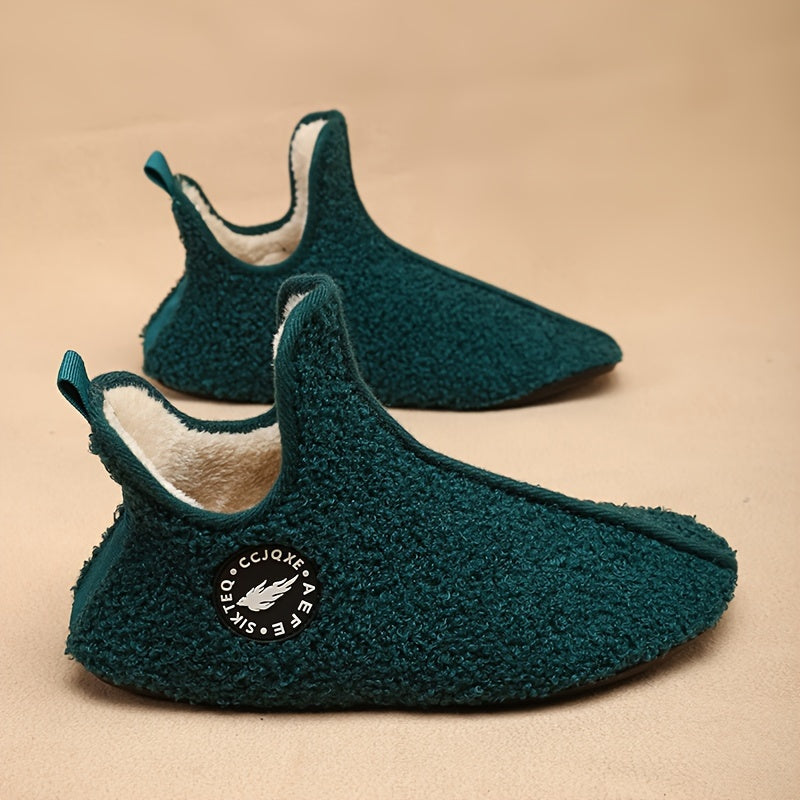 Chausson Botte Femme en Bouclette, à Enfiler – coloris vert foncé