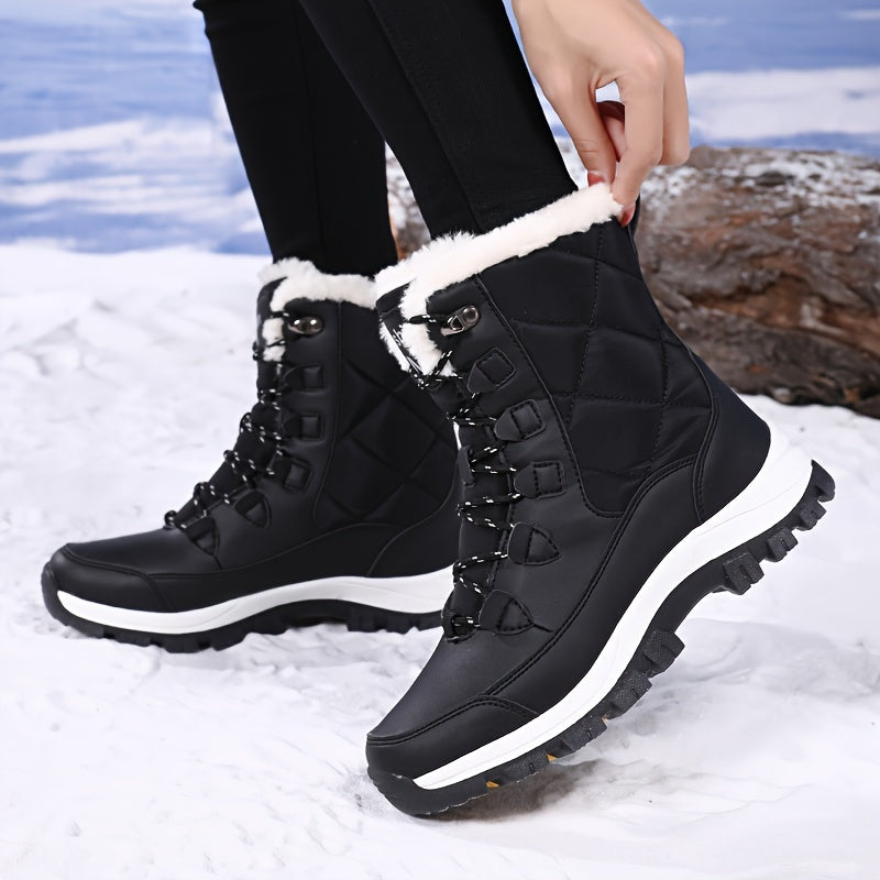 Bottes de Neige Femme Matelassées, Lacets, vue 5