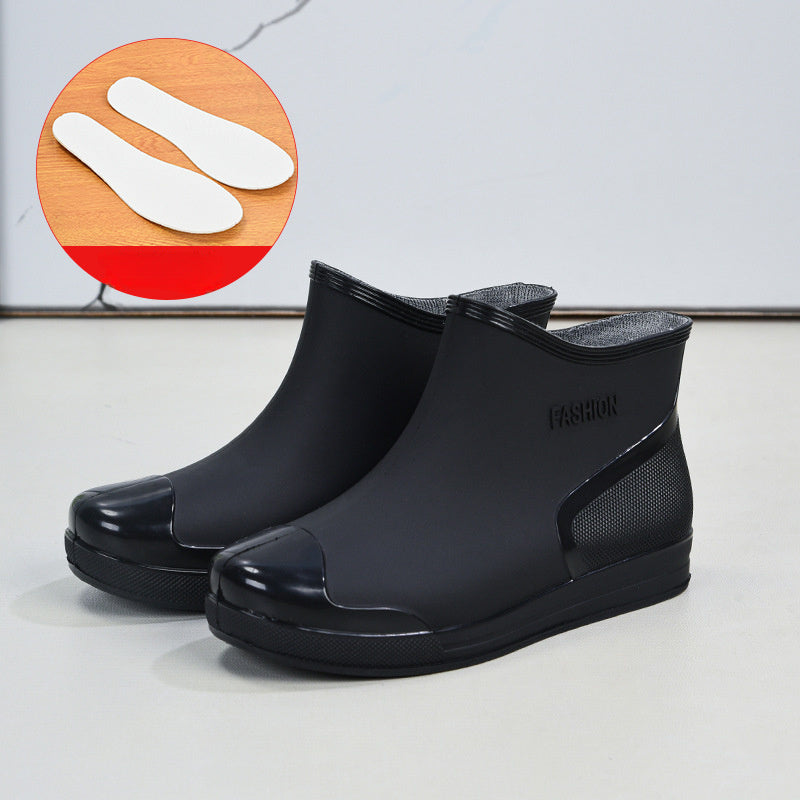 Bottes de Pluie Femme Courtes, Antidérapantes – coloris noir