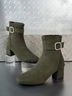 Bottines Femme Bout Carré, Talon Bloc, vue 13