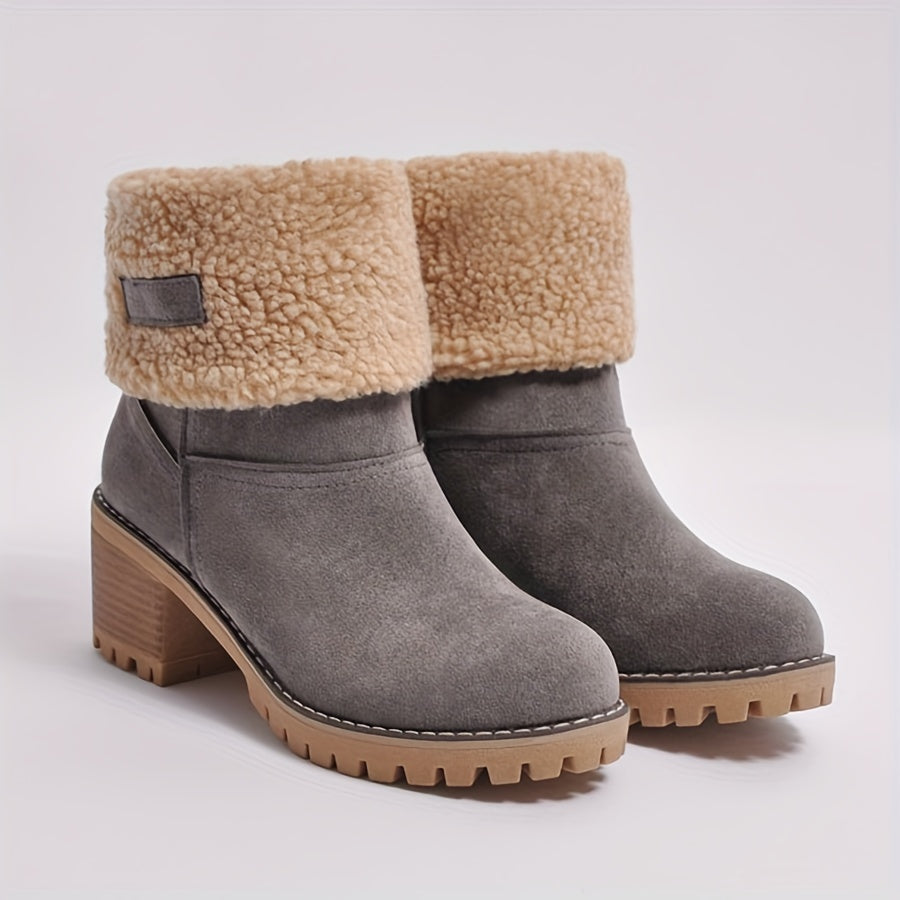 Bottines Femme Flanelle, Bordure Peluche, vue 5