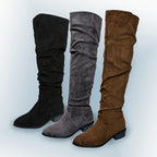 Bottes Cuissardes Femme Aspect Daim, Tige Froncée, 3 Coloris, vue 2
