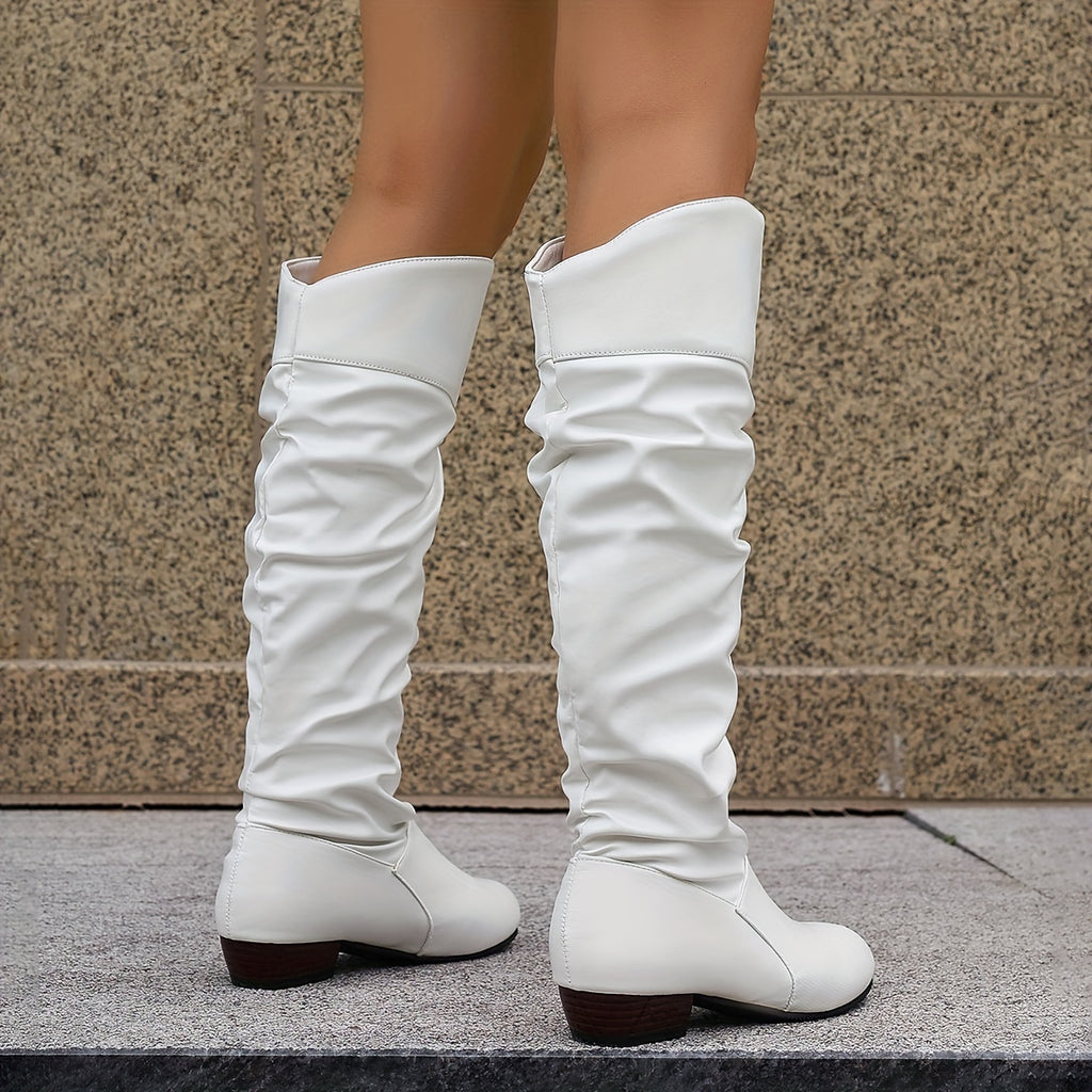 Bottes Hautes Femme Plissées, Bout Pointu, vue 4