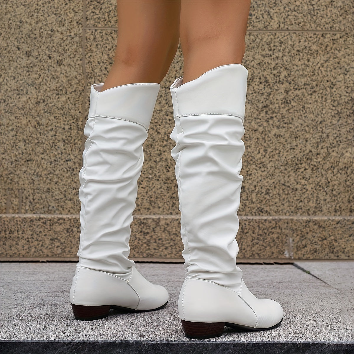 Bottes Hautes Femme Plissées, Bout Pointu, vue 4