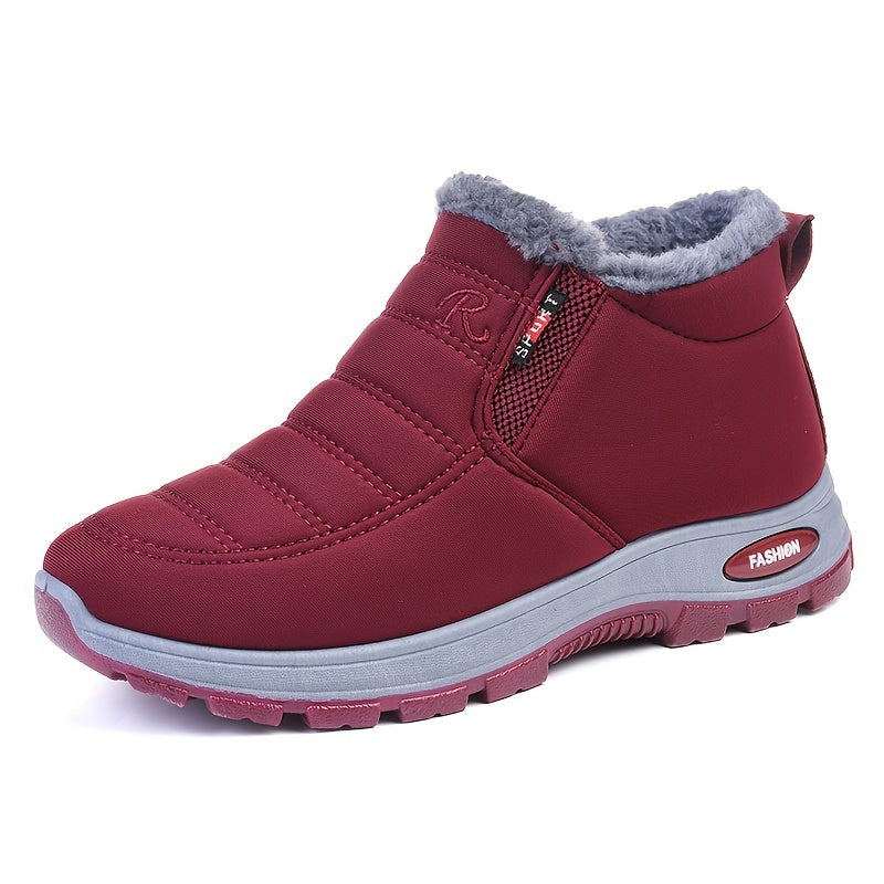Bottes de Neige Femme Fourrées, à Enfiler – coloris rouge, vue 2