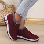 Bottines Chaudes Femme en Flanelle, Sans Lacet, vue 6