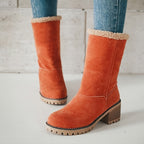 Bottines Femme Flanelle, Bordure Peluche, vue 4