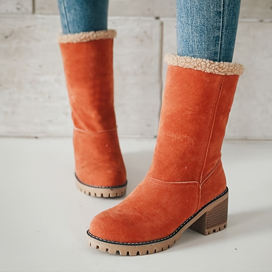 Bottines Femme Flanelle, Bordure Peluche, vue 4