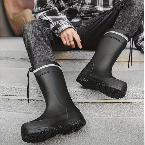 Bottes de Pluie Femme Doublées, PVC, Cordon de Serrage, vue 4