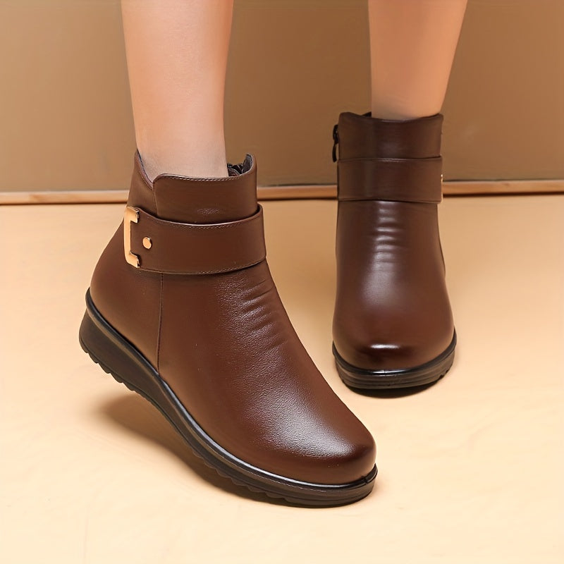 Bottines Femme Similicuir, Fermeture Zip, vue 3