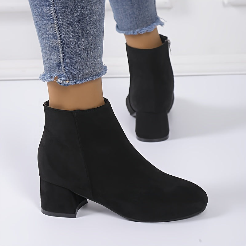 Bottines Femme Marron Foncé, Fermeture Zip Latérale – coloris noir