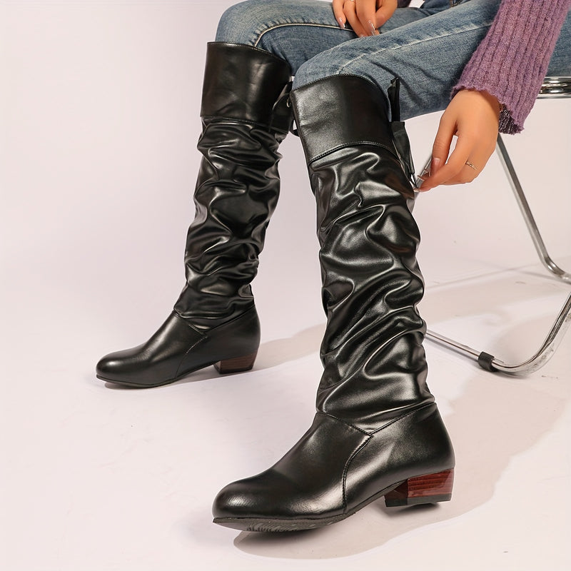Bottes Cuissardes Femme, Talon Bas – coloris noir