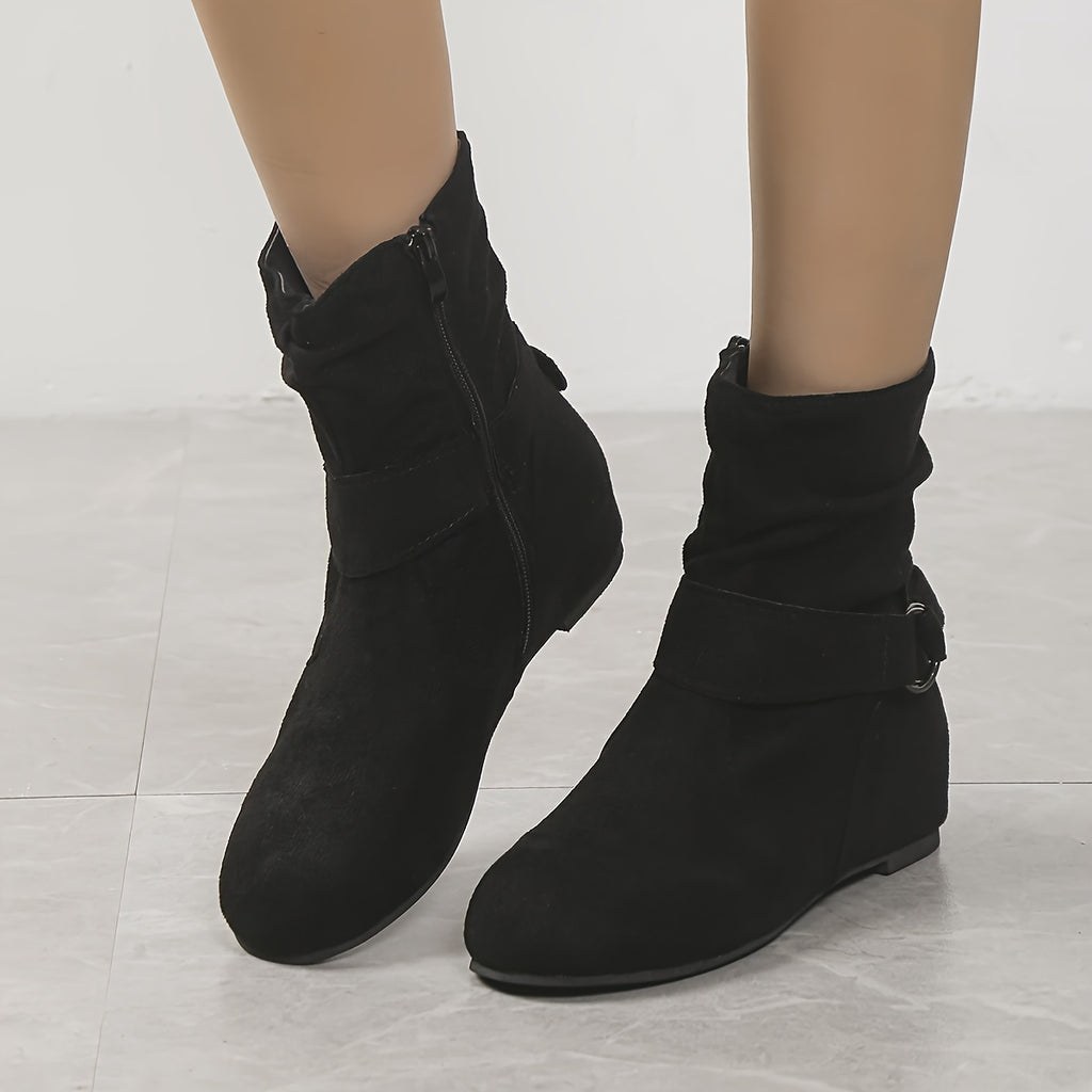 Bottines Femme Basses, Boucle Décorative – coloris noir