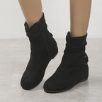Bottines Femme Basses, Boucle Décorative – coloris noir