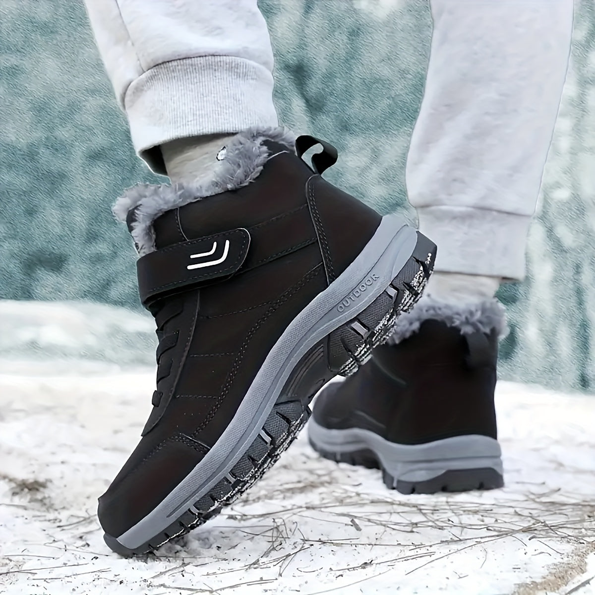 Bottes Hiver Femme, Fermeture Auto-Agrippante, Col Fourrure, vue 3